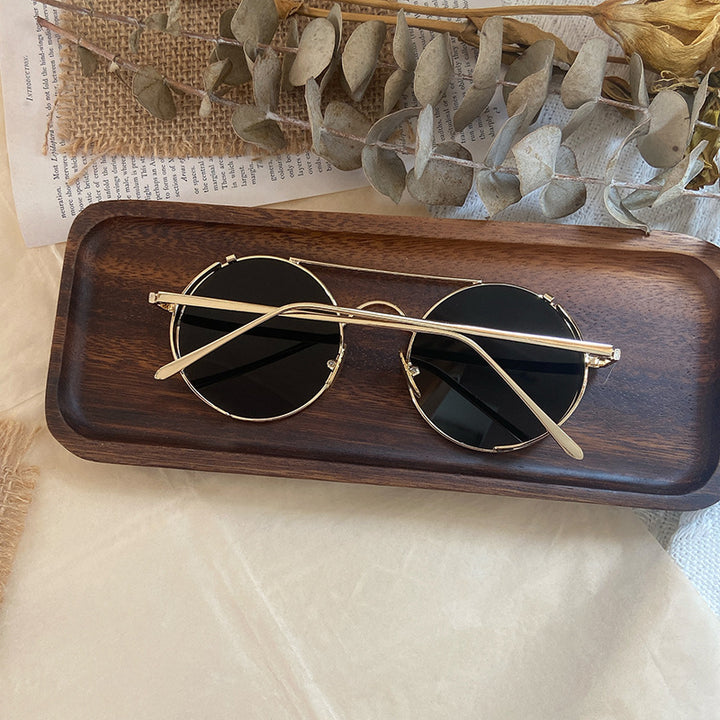 Modische Runde Sonnenbrille mit Feinem Metallrahmen Karnz