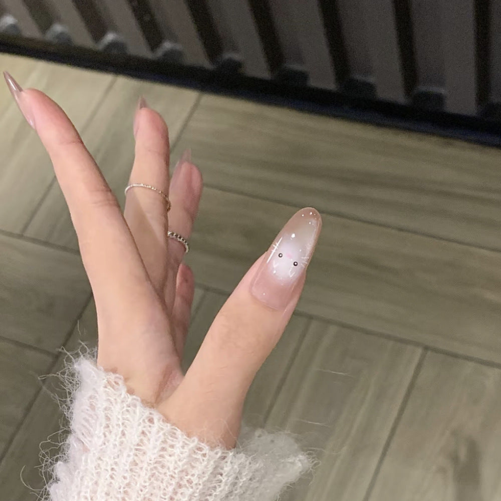 Künstlerisches Press-On-Nagelset mit verspielten Tiermotiven Karnz
