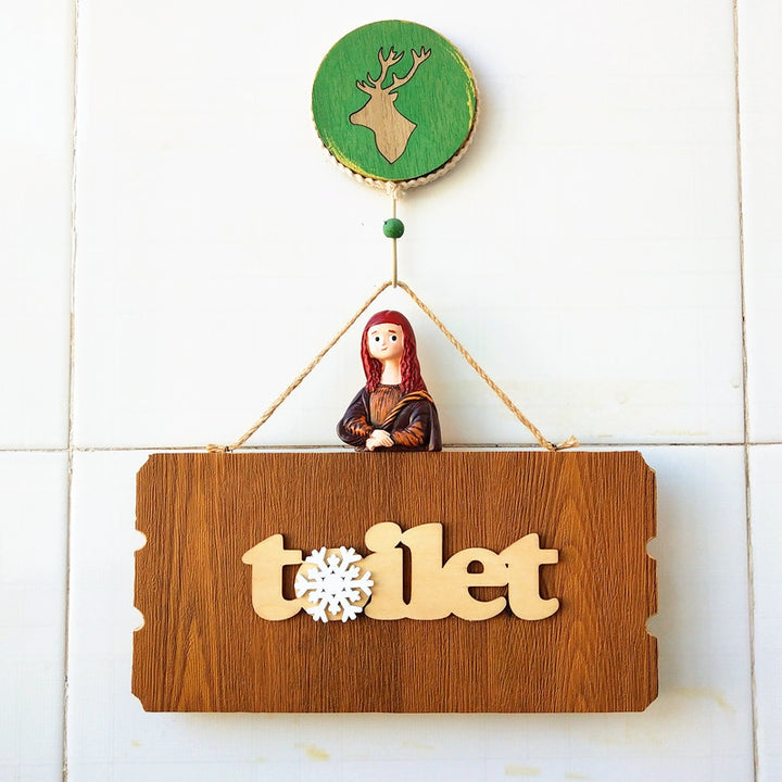 Dekoratives Holz-Badezimmer-Symbol