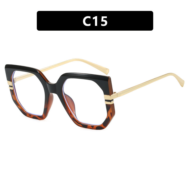 Damen geometrische Sonnenbrille mit luxuriösem goldenen Rahmen und polarisierenden Gläsern Karnz