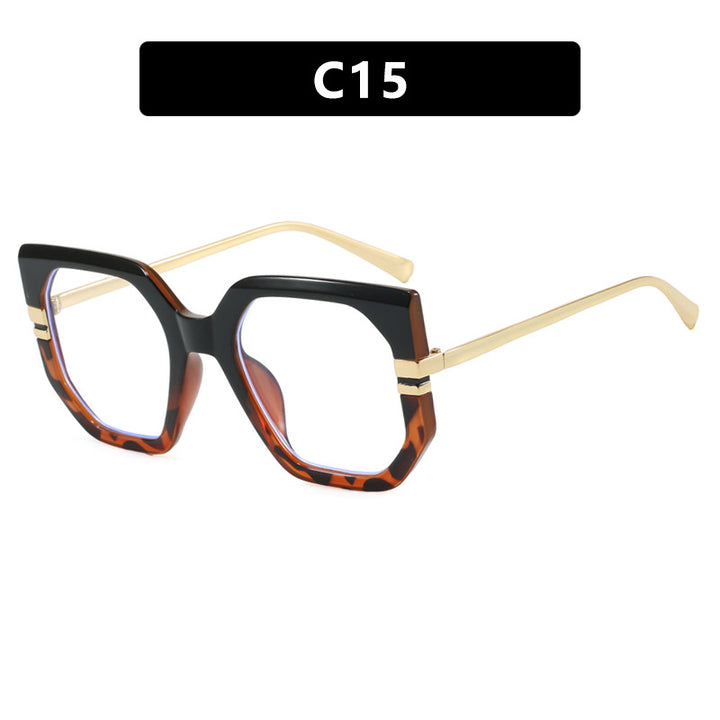 Damen geometrische Sonnenbrille mit luxuriösem goldenen Rahmen und polarisierenden Gläsern Karnz