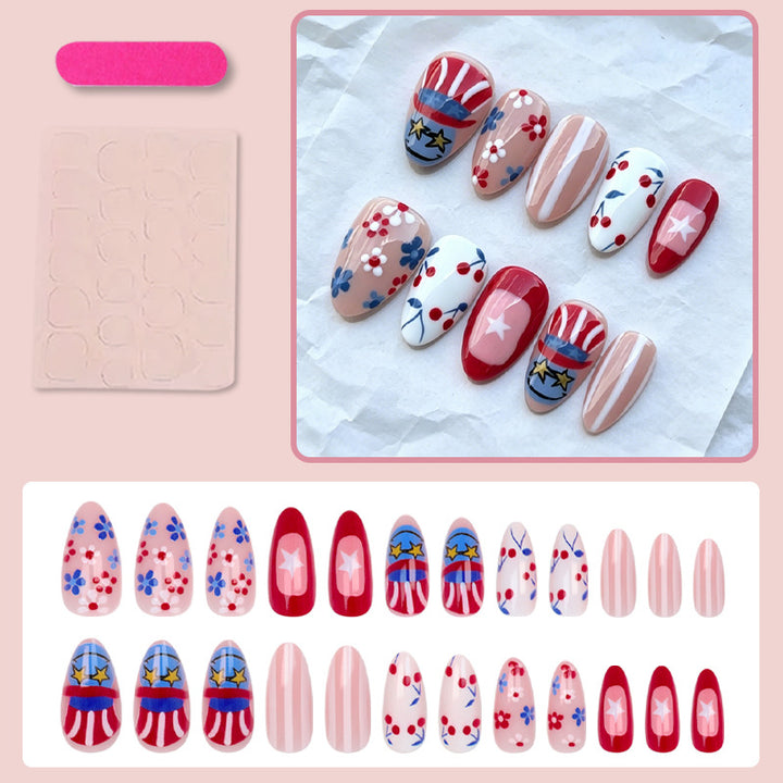 Kunstnagelset mit kreativen Blumen- und Sterndesigns Karnz