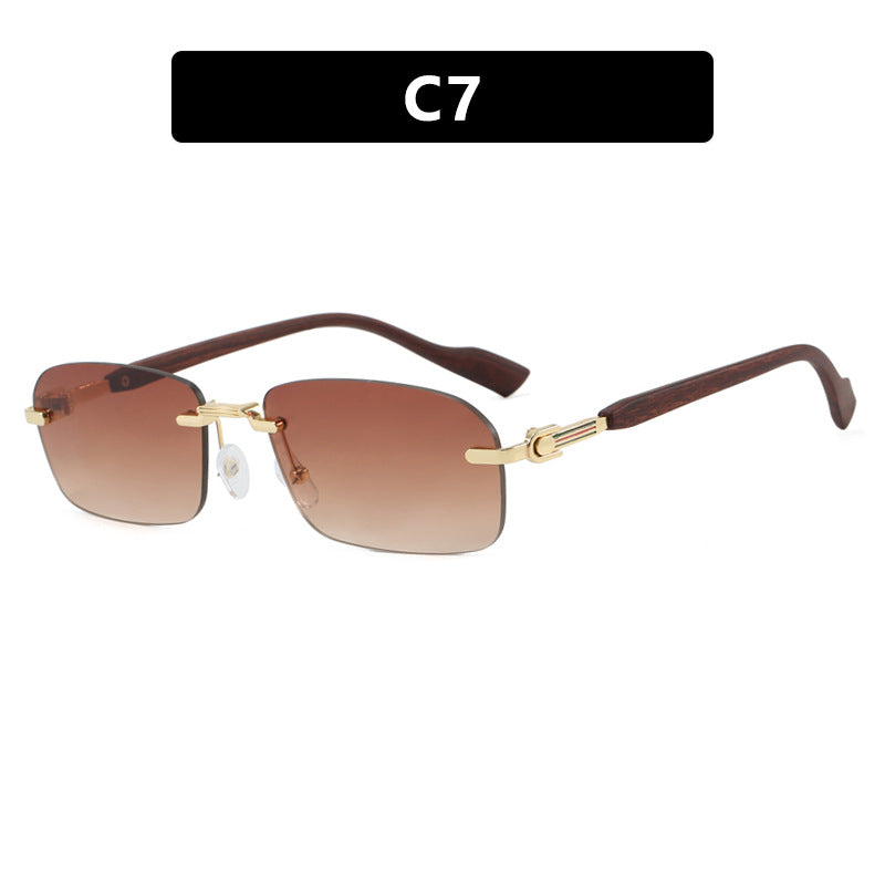 Damen Sonnenbrille mit elegantem Metallrahmen und stilvollen Holzdetails Karnz