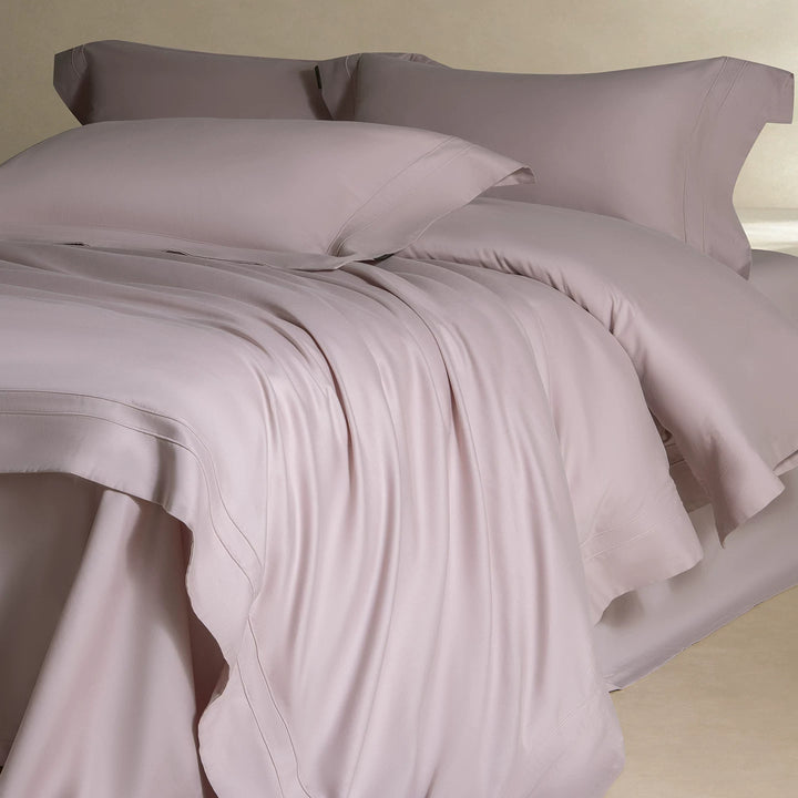 Bürstenmikrofaser-Satin-Bettbezug-Set mit Doppelstichsaum