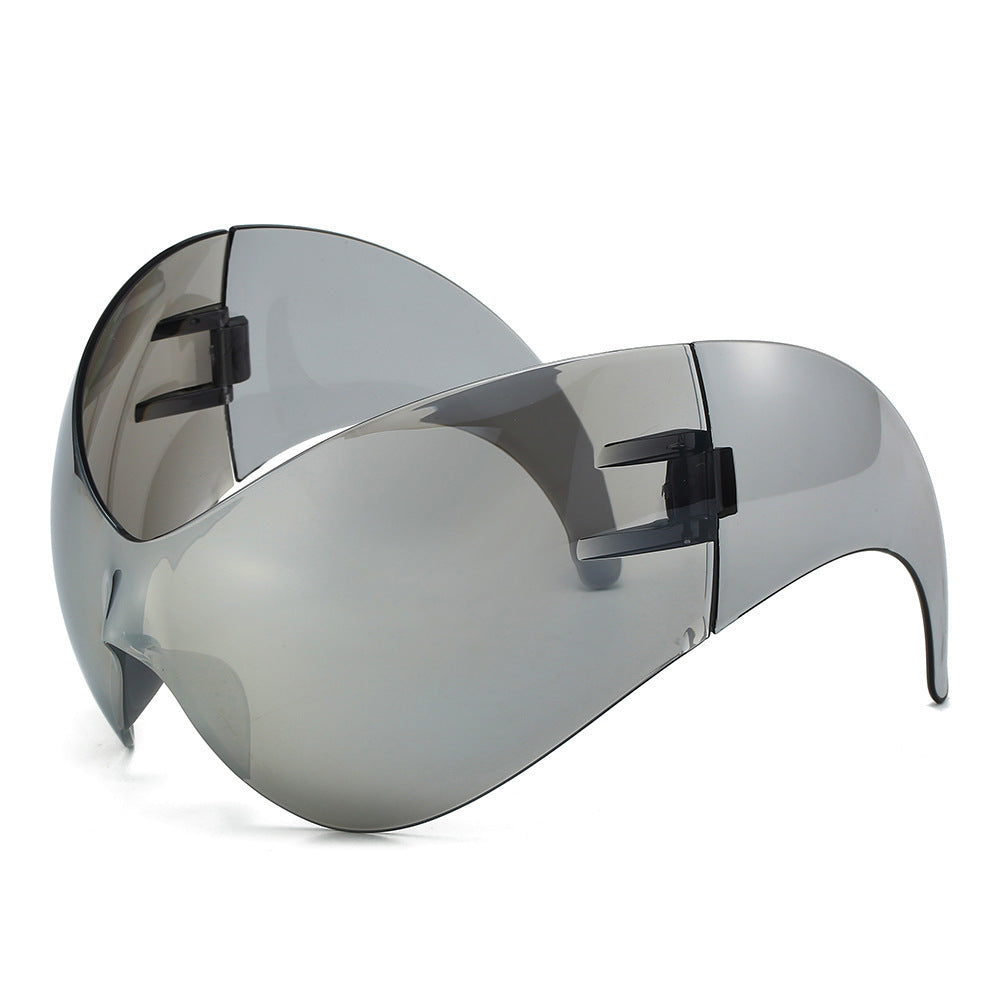 Oversized futuristische Schild Sonnenbrille Karnz