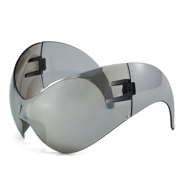 Oversized futuristische Schild Sonnenbrille Karnz