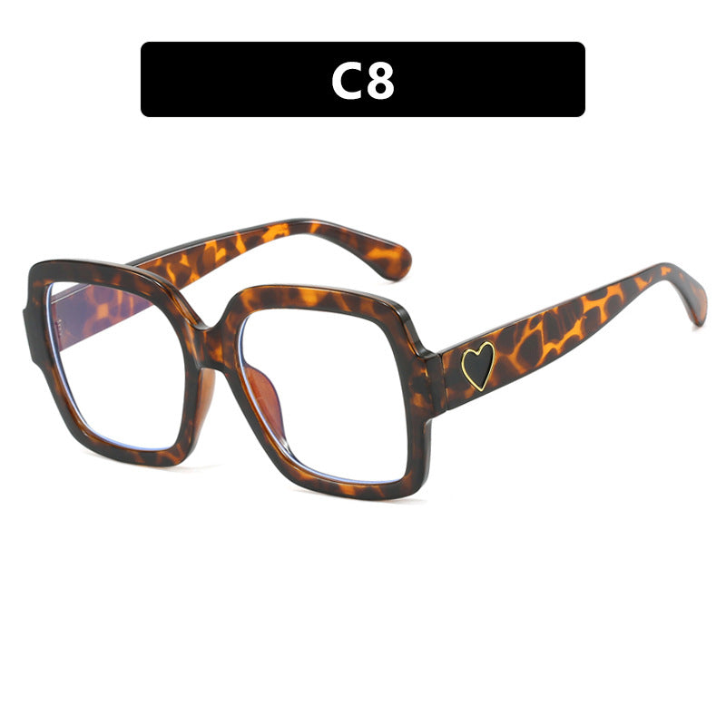 Damen quadratische Sonnenbrille mit modischem Herzakzent Karnz