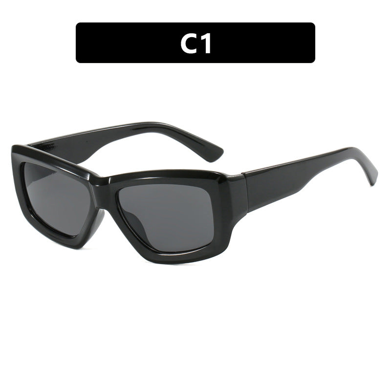 Damen trendige quadratische Sonnenbrille mit transparentem Rahmen und komfortablen Gläsern Karnz