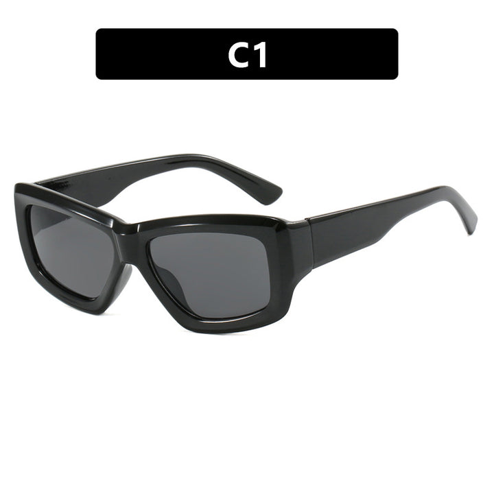 Damen trendige quadratische Sonnenbrille mit transparentem Rahmen und komfortablen Gläsern Karnz