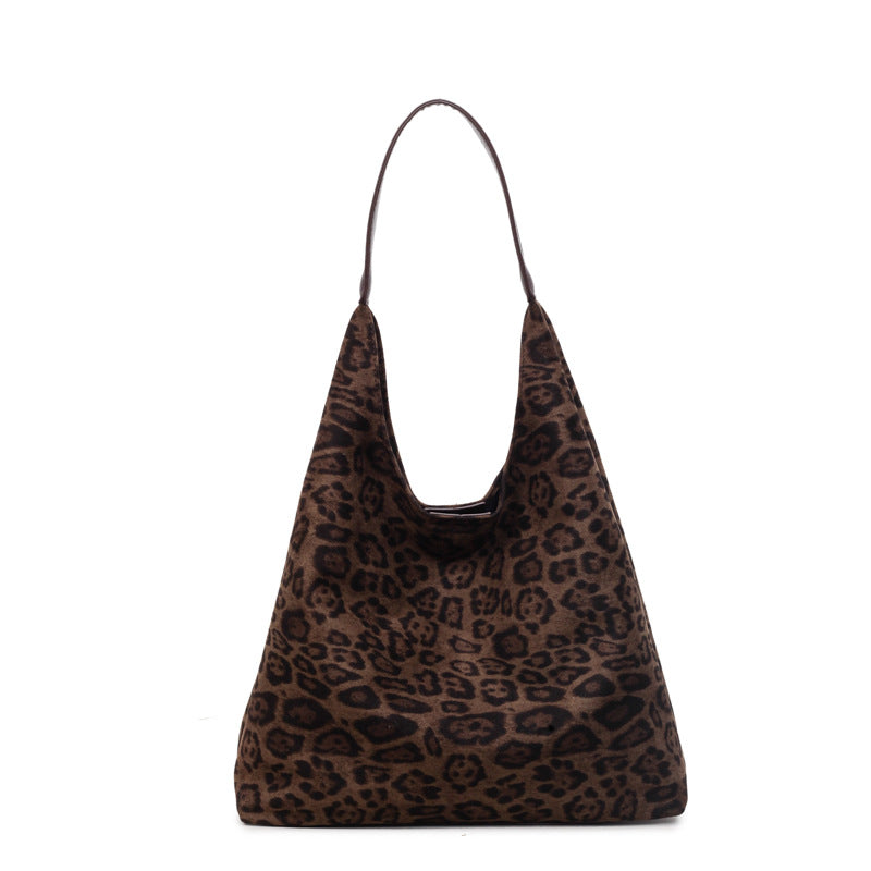 Wildleder Leopardprint Hobo Tasche Karnz