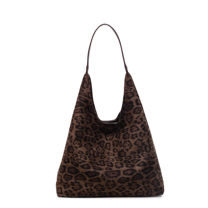 Wildleder Leopardprint Hobo Tasche Karnz