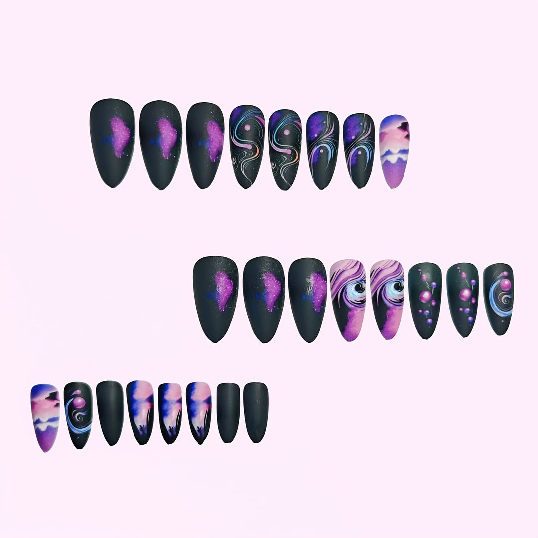Cosmic Galaxy Stiletto Nagelkunst