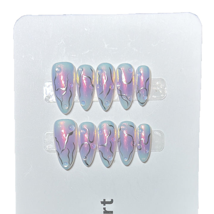Iridescent Press-On Nagelset Karnz