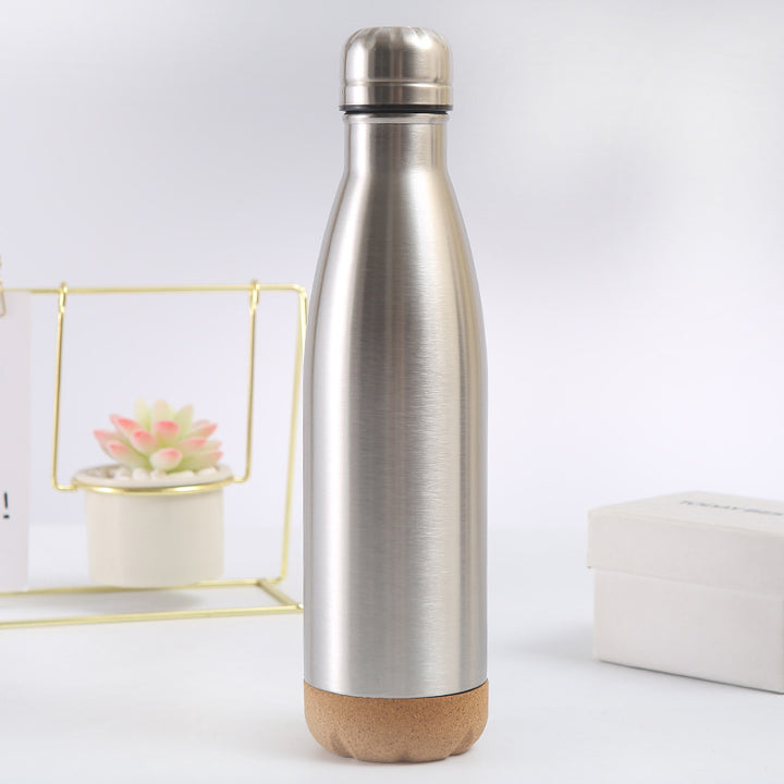 Damen stilvolle Edelstahl Isolierflasche mit Korkboden Karnz