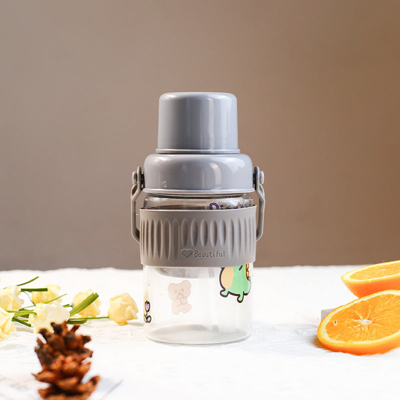 Damen trendige Glas-Trinkflasche mit praktischem Silikon-Schutz Karnz