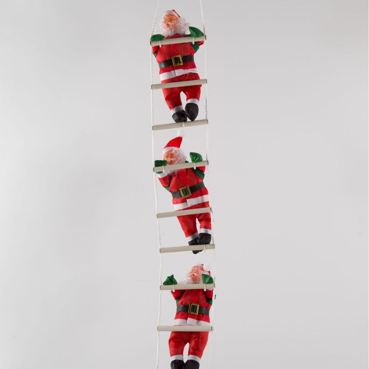 Dekorative Weihnachtsmann Figur auf Leiter
