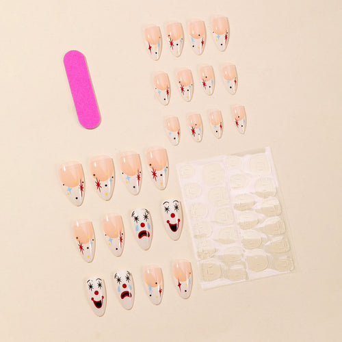 Künstlerisch Clown-Themen Stiletto Nagelkunst Karnz