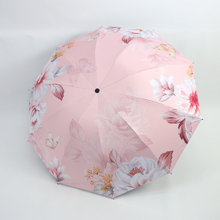 Damen Regenschirm mit floralen Mustern und UV-Schutz Karnz