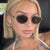 Damen modische Sonnenbrille mit schmalem Metallrahmen Karnz