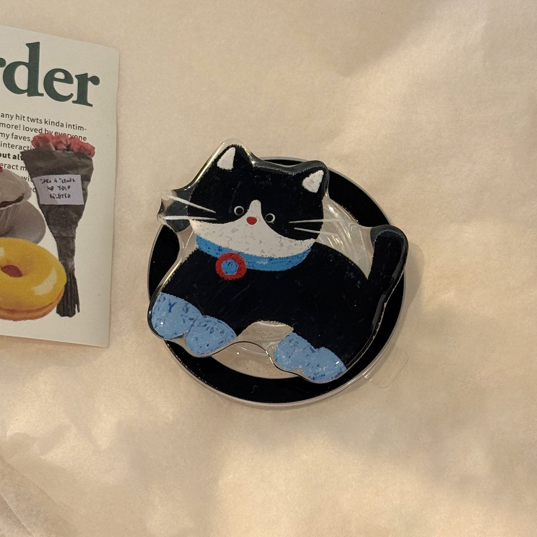 Verspielter Katzenmotiv Smartphone Fingerhalter Karnz