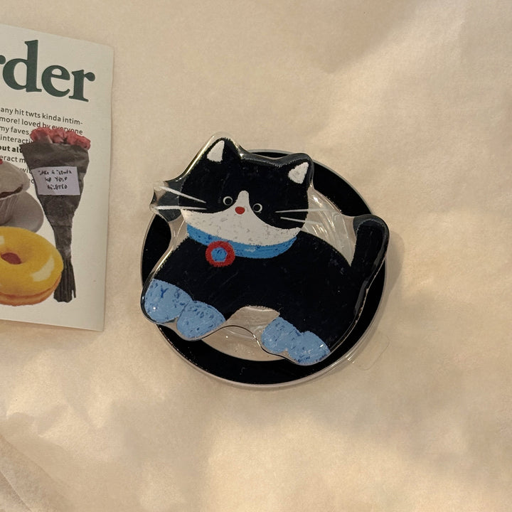 Verspielter Katzenmotiv Smartphone Fingerhalter Karnz