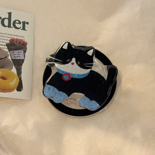 Verspielter Katzenmotiv Smartphone Fingerhalter Karnz
