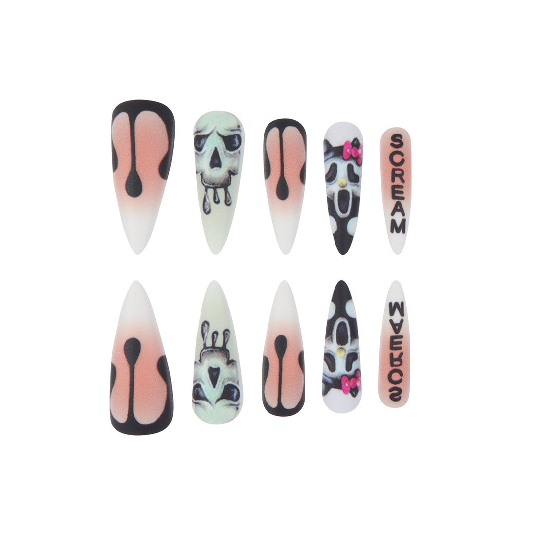 Künstlerisch Horror-Themen Stiletto Nagelkunst Karnz