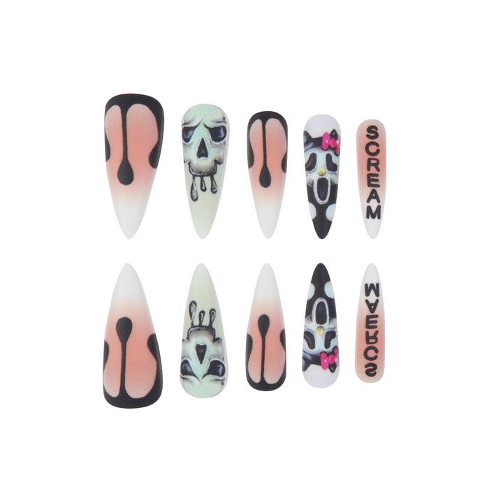 Künstlerisch Horror-Themen Stiletto Nagelkunst Karnz