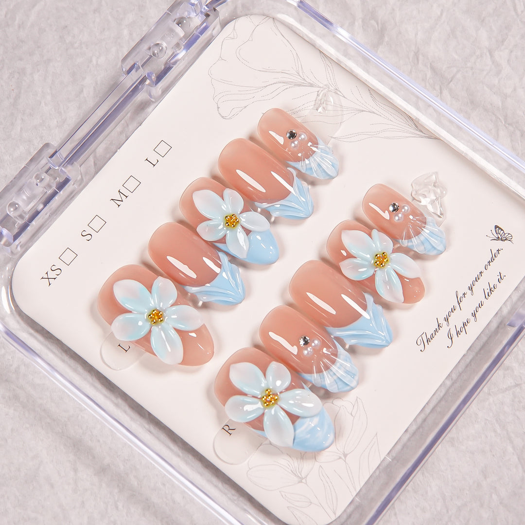 Blumen Schmuck Press-On Nagel Verbesserungen