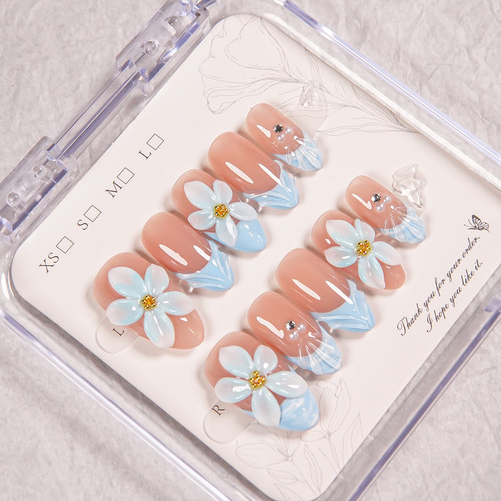 Blumen Schmuck Press-On Nagel Verbesserungen