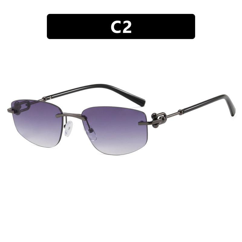 Damen elegante Halbgestell-Brille mit luxuriösem Metallrahmen und transparenten Gläsern Karnz