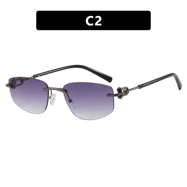 Damen elegante Halbgestell-Brille mit luxuriösem Metallrahmen und transparenten Gläsern Karnz