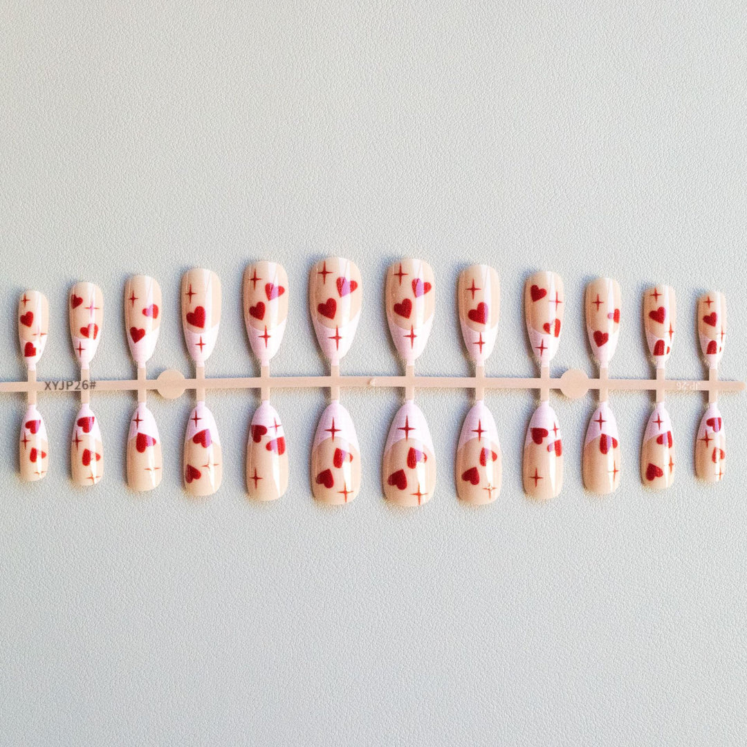 Herz-Motiv Acryl Nagelkunst Set