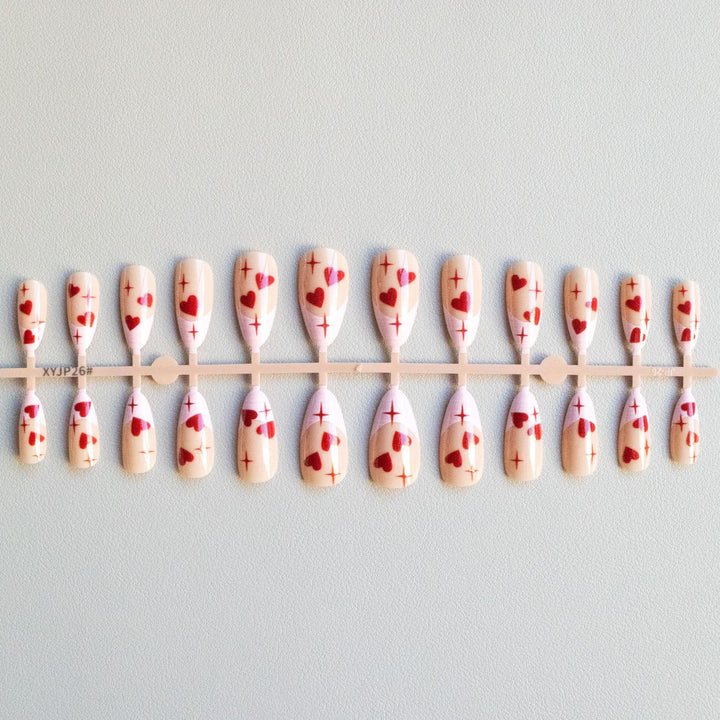Herz-Motiv Acryl Nagelkunst Set