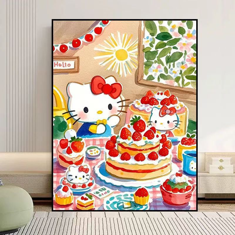 Fantastische kat-themed Leinwand Kunstdruck Karnz