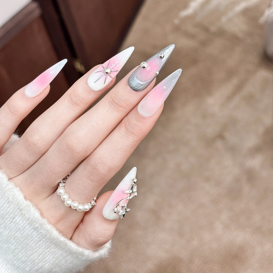 Glamouröses Stiletto Press-On Nail Art Set