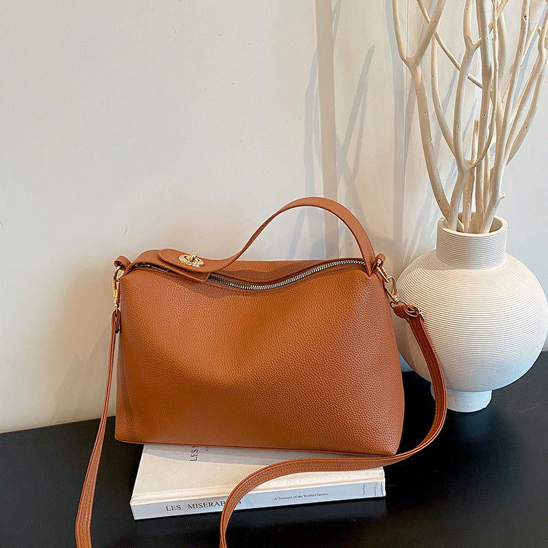 Texturierte Leder Crossbody-Tasche