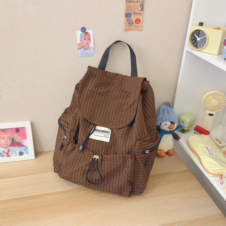 Lässiger Kariertes Muster Rucksack
