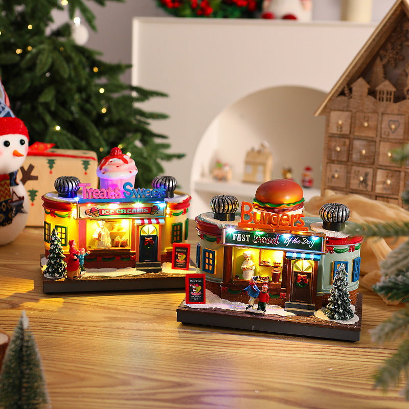 Nostalgische Eisdiele mit LED-Beleuchtung Karnz