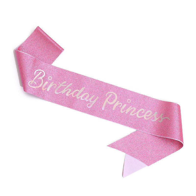 Damen Glitzernde Prinzessinnenkrone mit Birthday Princess Schärpe Karnz