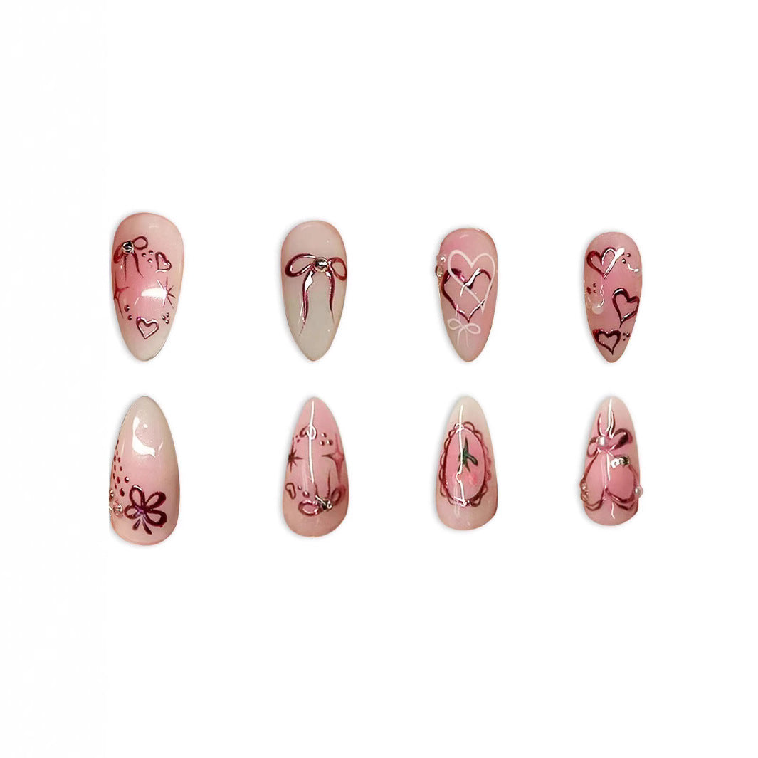 Elegantes Künstlerisches Press-On Nail Set Karnz