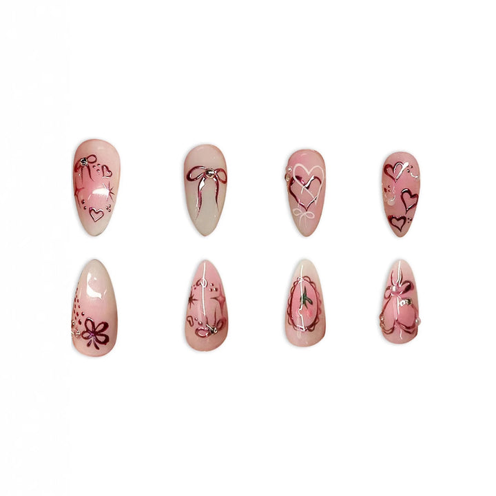 Elegantes Künstlerisches Press-On Nail Set Karnz