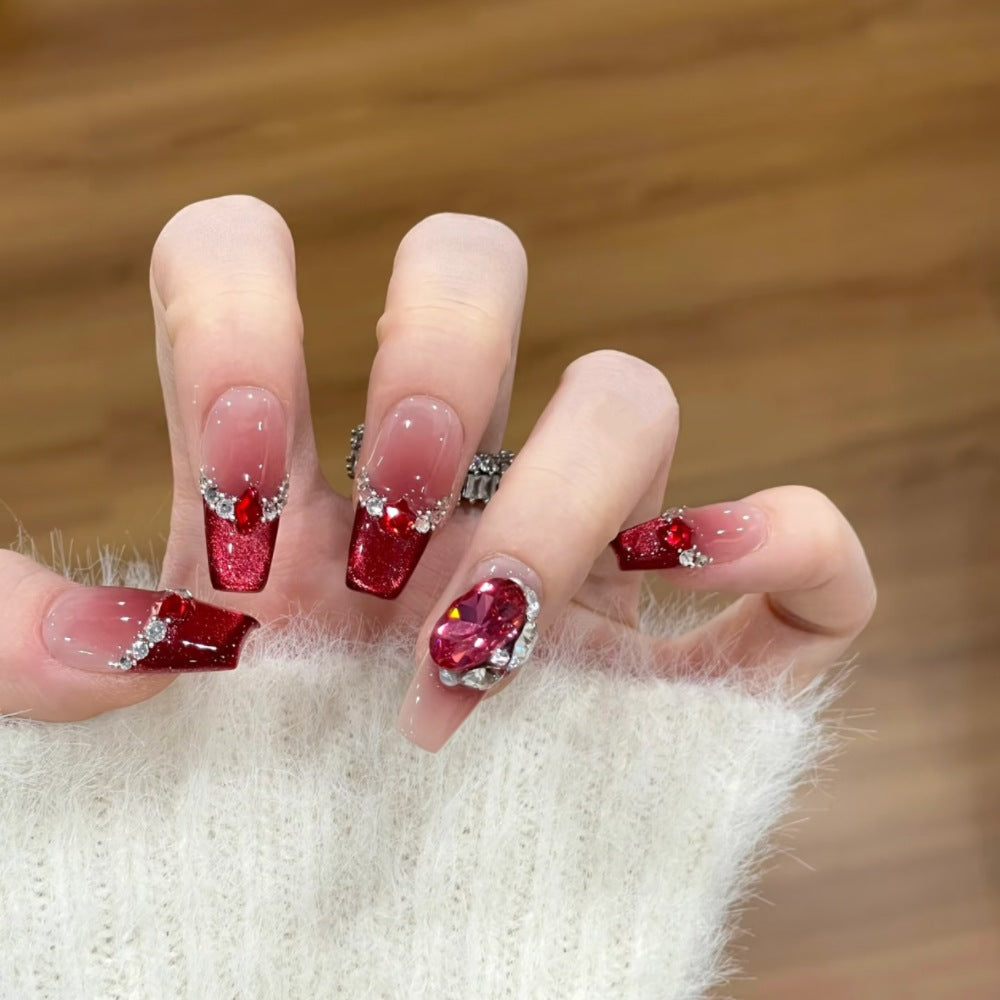 Glamorous Press-On Nagelkunst Set mit Strassverzierungen Karnz