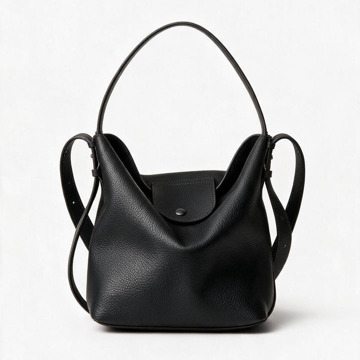 Gepunktetes Leder Schlampige Hobo Bucket Bag mit verstellbarem Riemen
