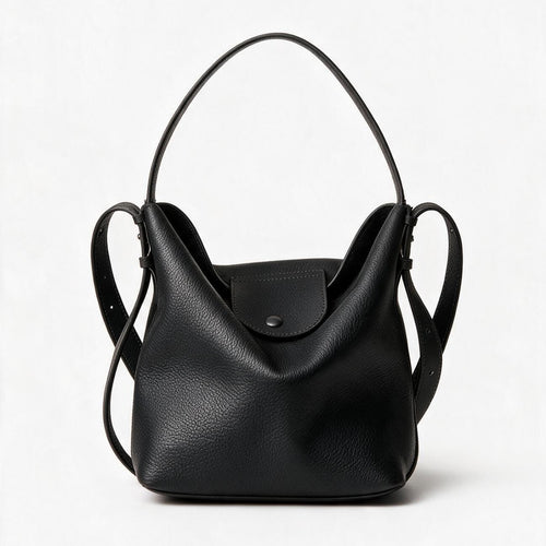 Gepunktetes Leder Schlampige Hobo Bucket Bag mit verstellbarem Riemen