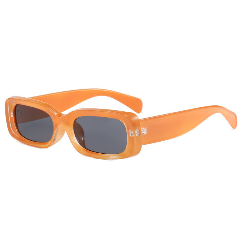 Damen modische Sonnenbrille mit rechteckigem Stil und UV-Schutz Karnz