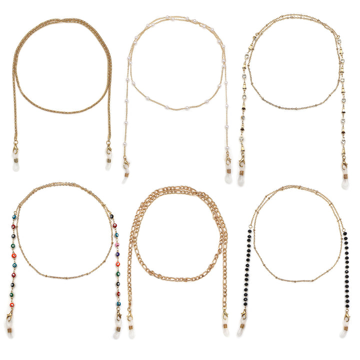Elegante Kristall Brillen Kette Karnz