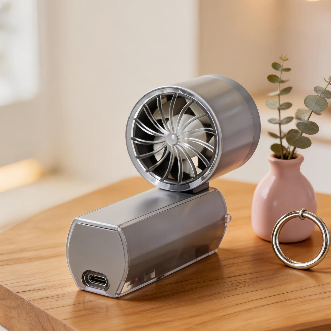 Damen Tragbarer Mini-Ventilator mit LED-Anzeige und USB-Ladefunktion Karnz