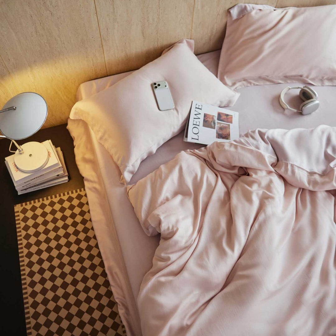 Seidenglänzendes Premium-Bettwäsche-Set aus Baumwollsatin