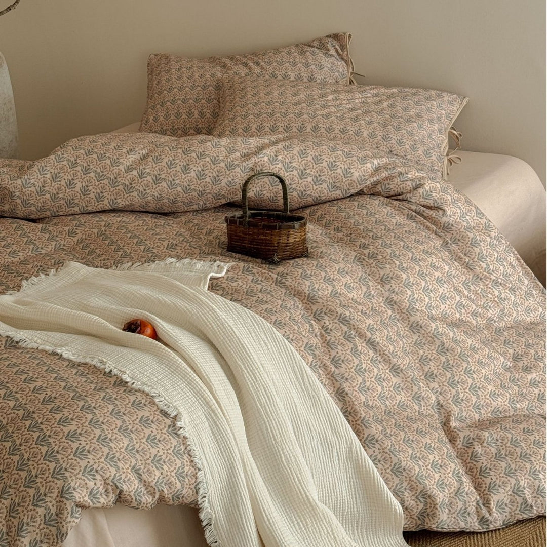 Baumwoll Percale Bettbezug Set mit Knotenverschluss Kissenbezügen